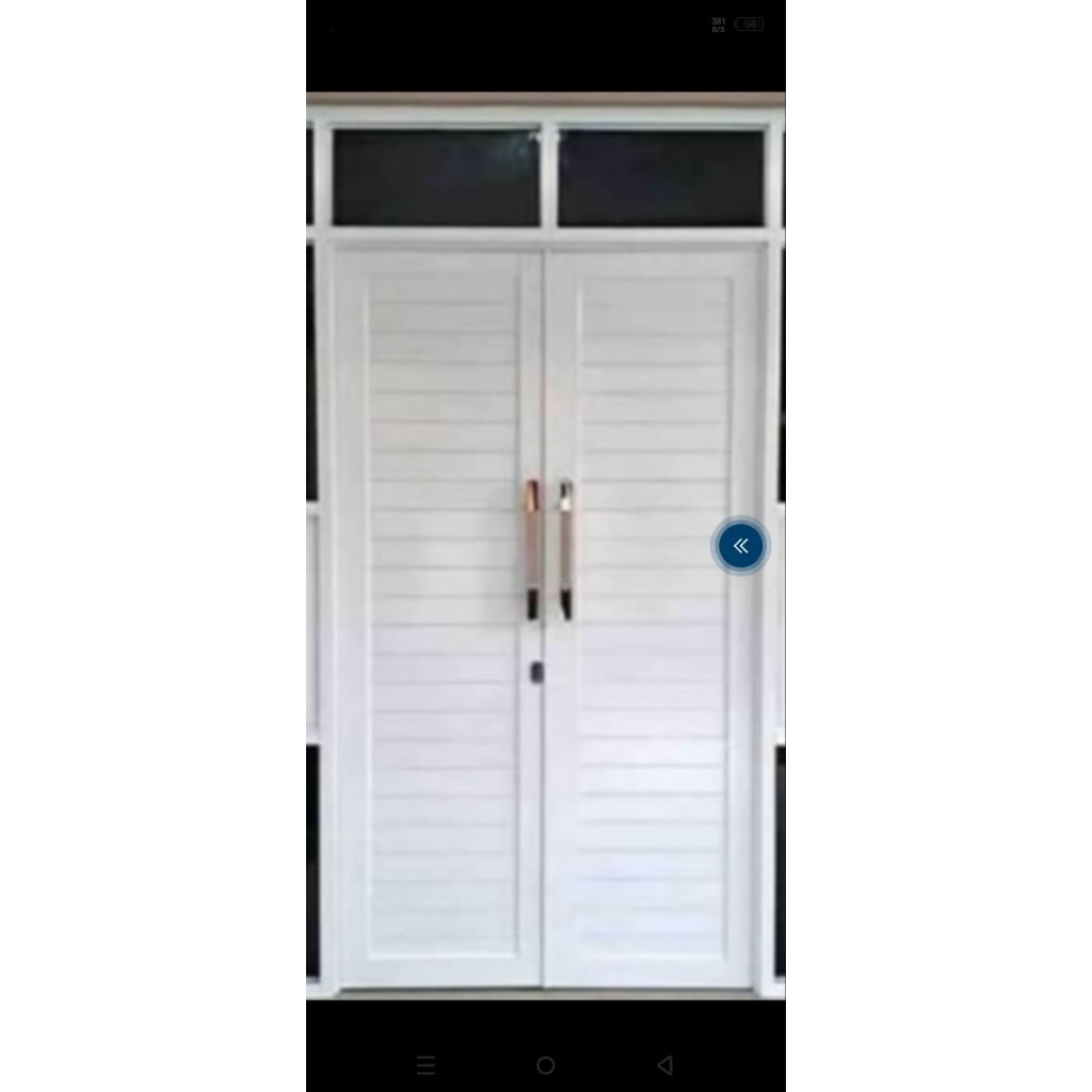 satu set pintu kupu-kupu alumunium+ventilasi (kaca mati)  ukuran 240x170
