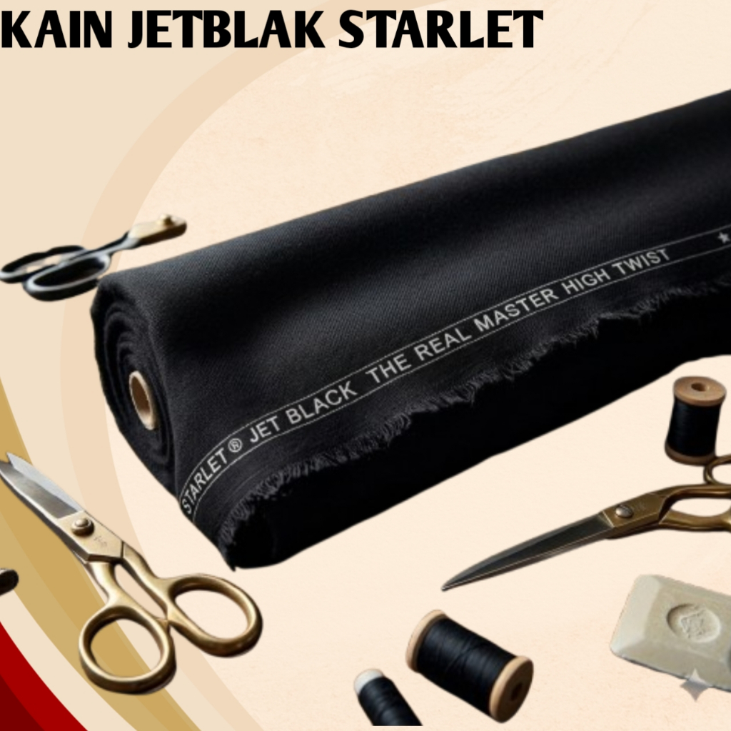 BAHAN KAIN JET BLACK STARLET HIGH TWIST