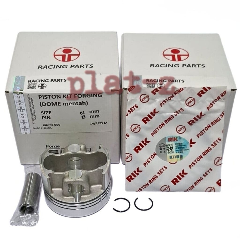 PISTON KIT FORGING/RACING DOME MENTAH 64mm PIN 13mm