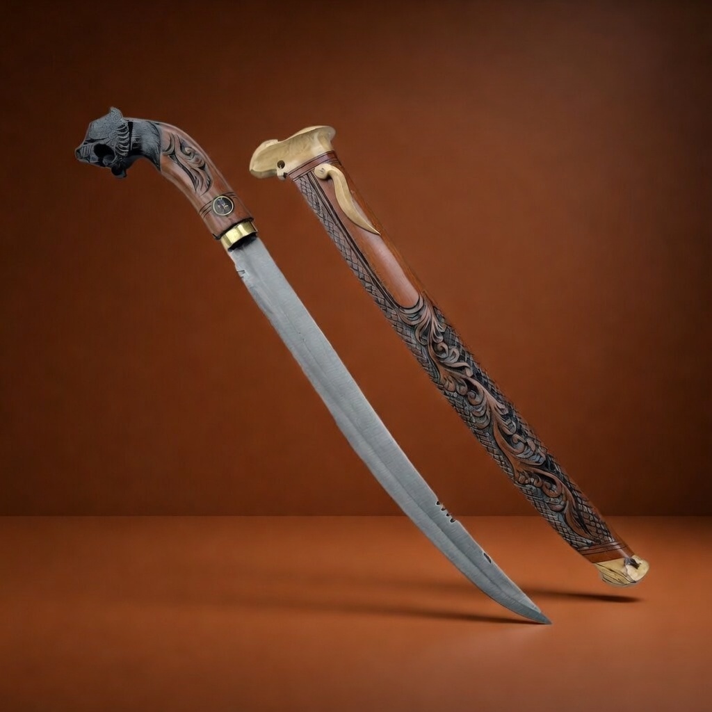 Pisau Golok Panjang Ukir Naga Berkualitas Awet