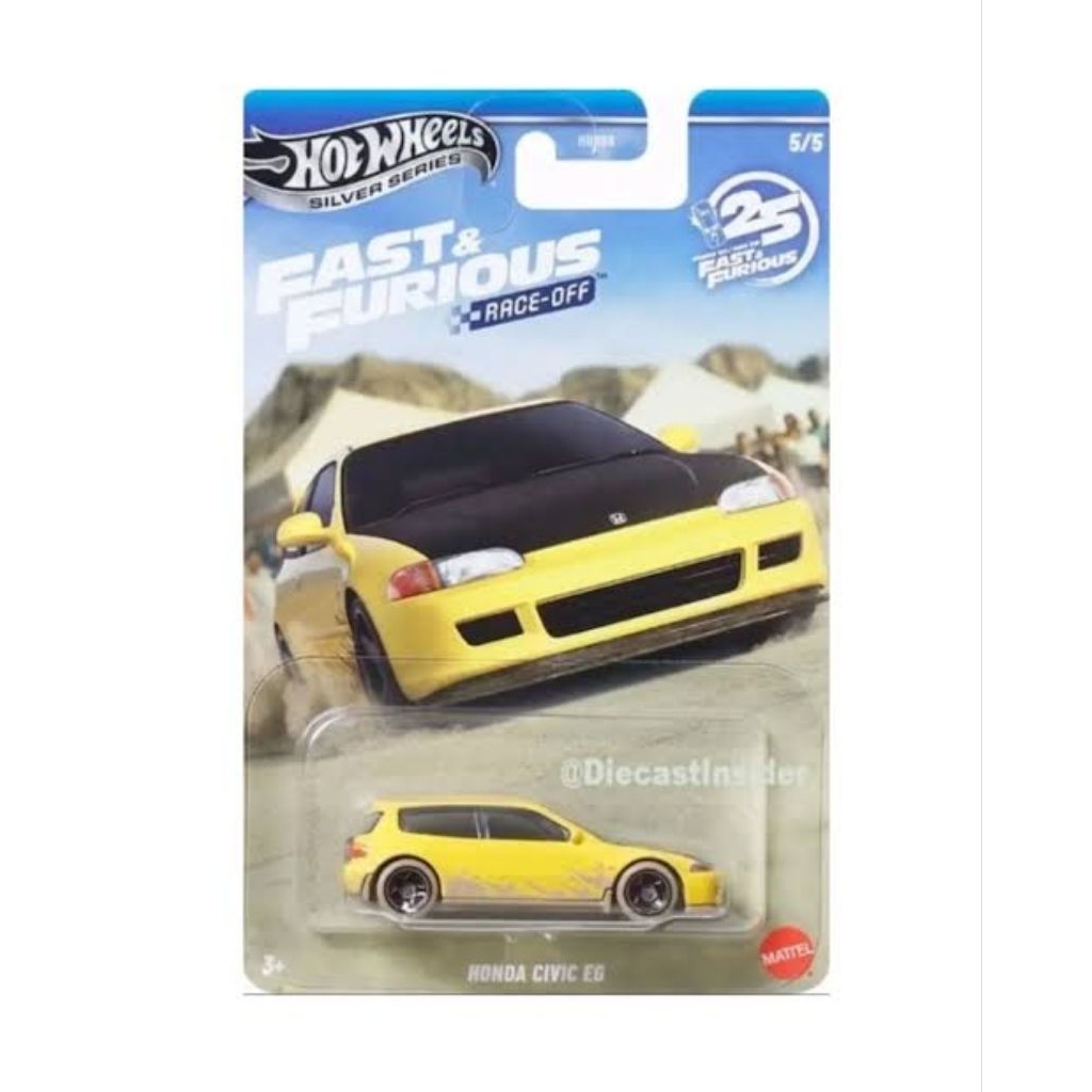 Hot Wheels Fast Furious Race Off Honda Civic EG Kuning