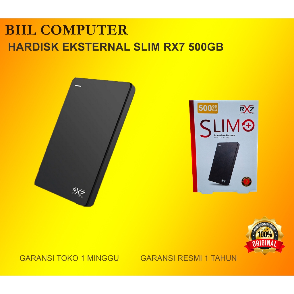 HARDISK EKTERNAL SLIM RX7 500 GB