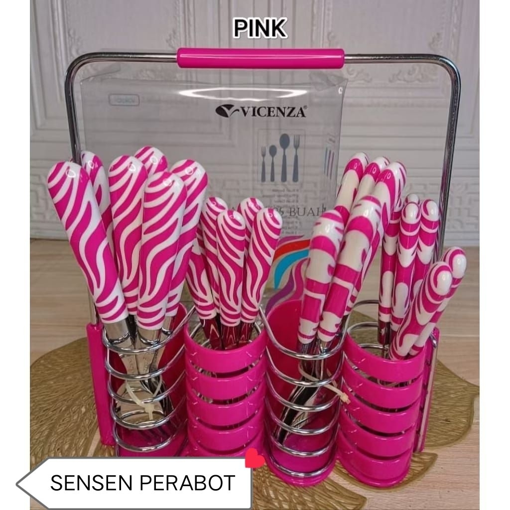 SENDOK DAN GARPU MOTIP ZEBRA 1 SET VICENZA V-242-C ORIGINAL 100%