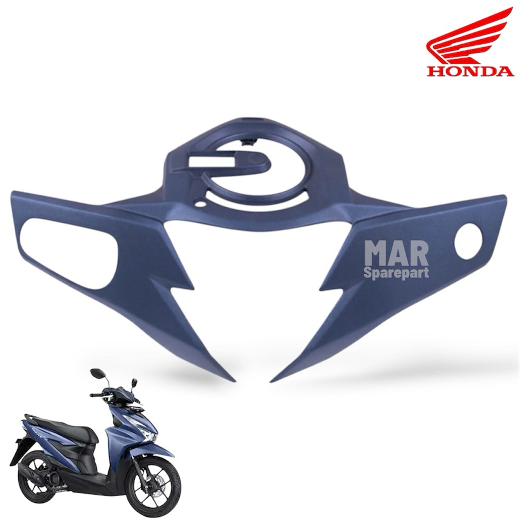 Cover Batok Visor Depan Biru Doff Beat Deluxe Gen 2 2024-2025 Original
