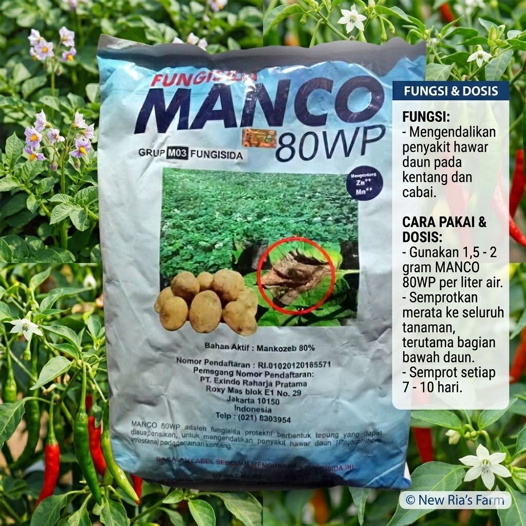 FUNGISIDA MANCO BLUE 80WP Fungisida Mankozeb 1kg - Efektif Cegah Penyakit Jamur Tanaman