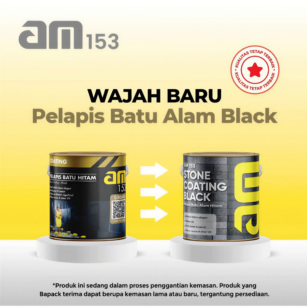 CAT AM 153 PELAPIS BATU ALAM ALAMI HITAM 2,5LT GLOSSY - COATING BATU ALAM ANTI JAMUR, TAHAN AIR, TAH