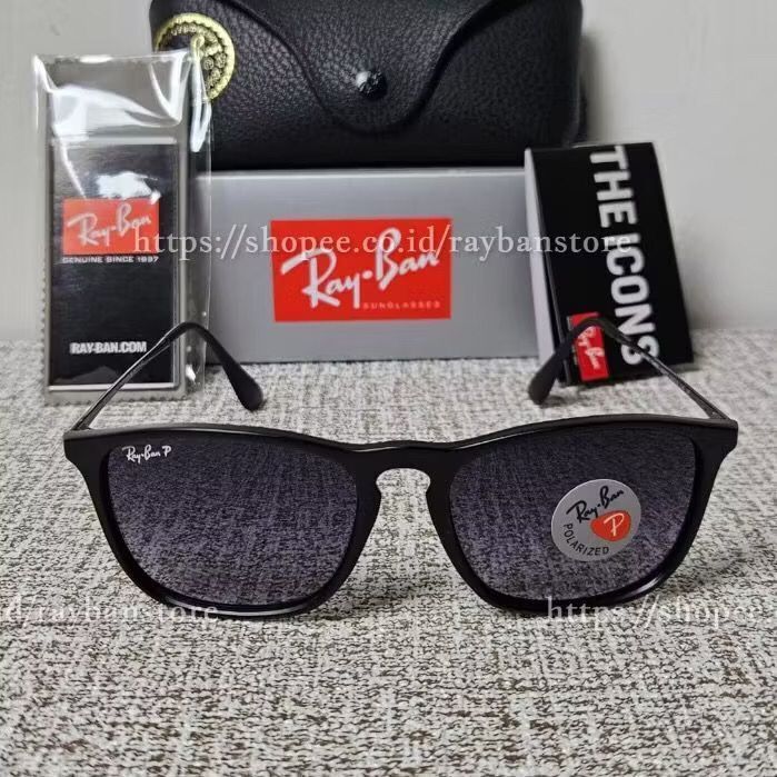 Kacamata RayBan Chris RB4187 622/T3 54 Black Doff Gradient Polarized Original