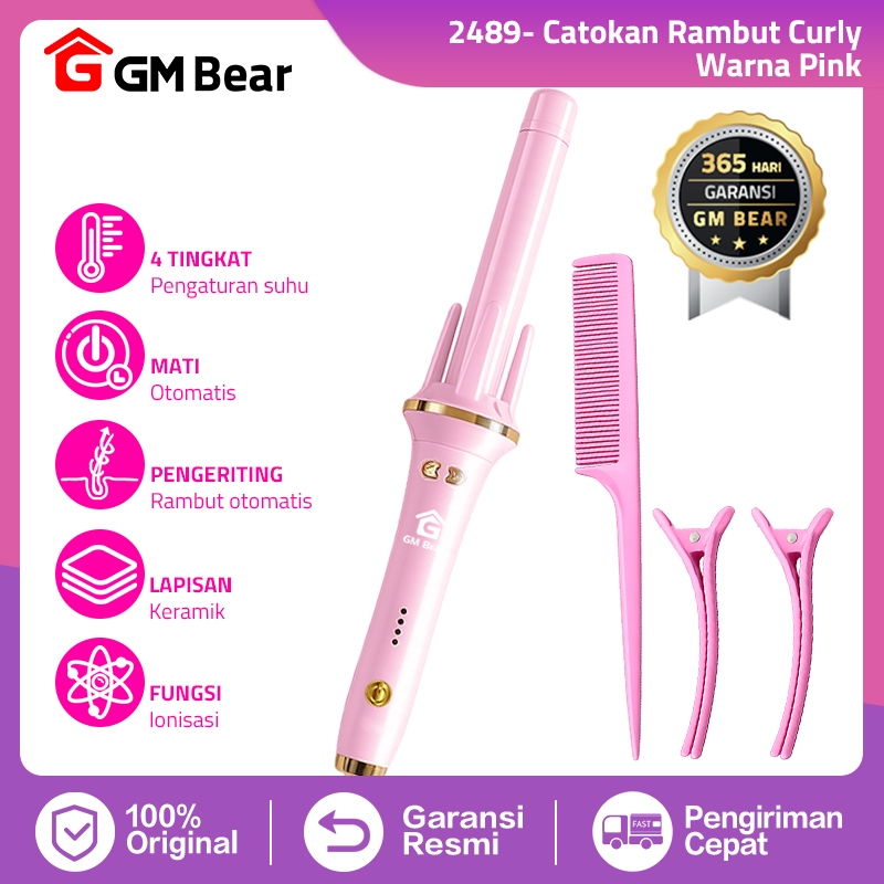 GM Bear Catokan Curly Rambut Otomatis 2489 - Catokan Pengeriting Rambut Curly Catokan Keriting
