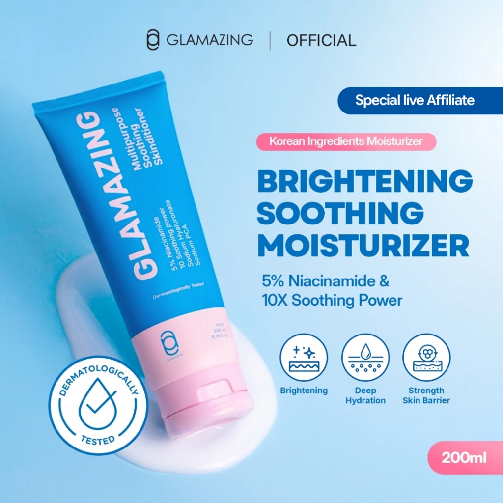 [JUMBO SIZE] GLAMAZING Multipurpose Soothing Skinditioner Moisturizer 200 ml 5% Niacinamide Brighten