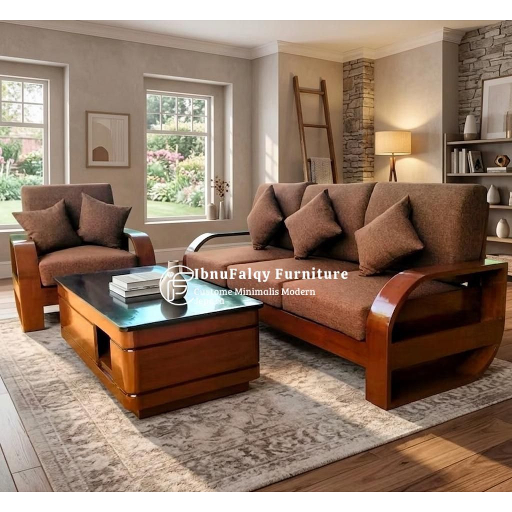 Kursi Tamu Sofa Minimalis Kayu Jati, Kursi Tamu Minimalis, Kursi Tamu Kupat