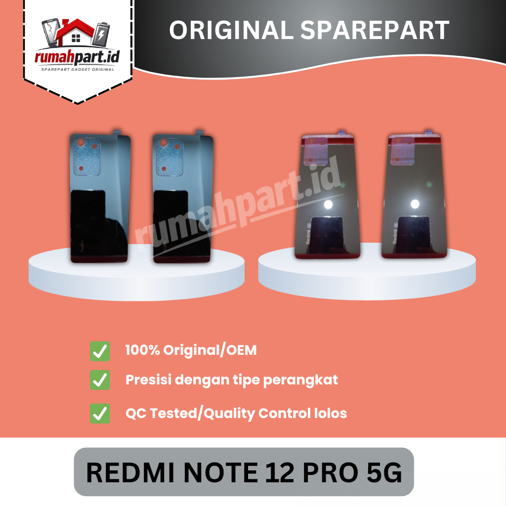 BACKDOOR - BACKGLASS REDMI NOTE 12 PRO 5G ORIGINAL