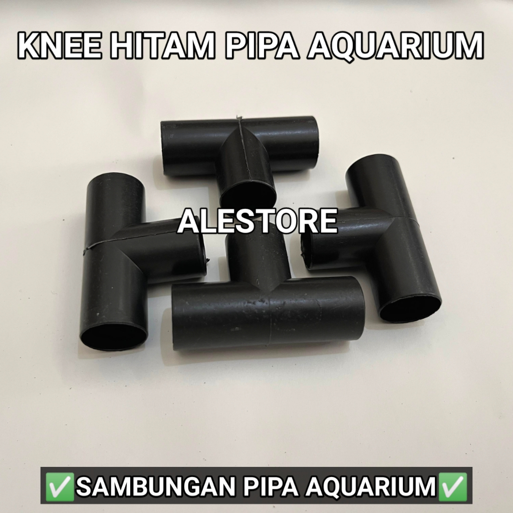 Knee Hitam Sambungan Pipa aguarium Aquascape T