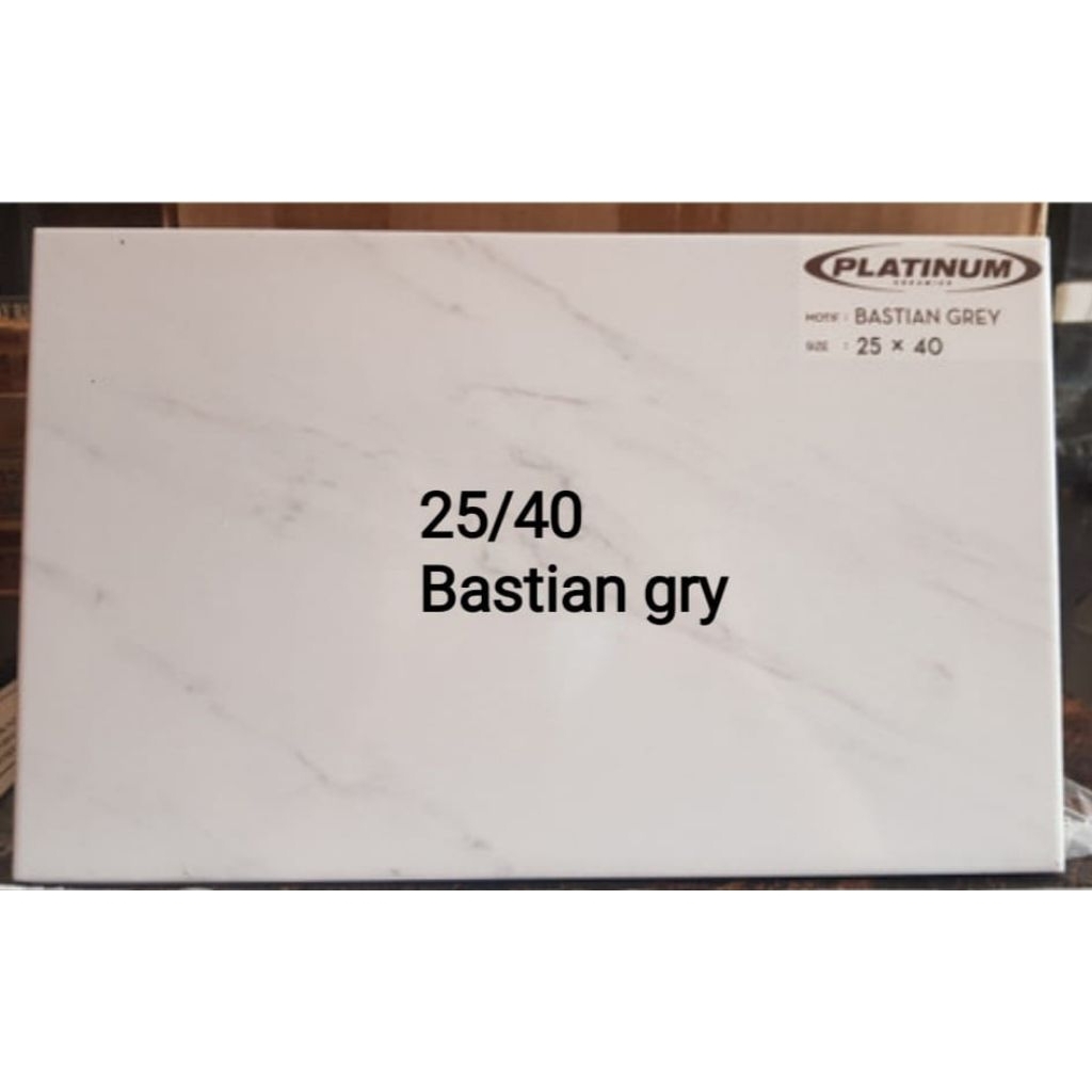 Platinum Bastian Grey 25x40 Glosy - Keramik Dinding Putih Motif Murah Meriah KwA