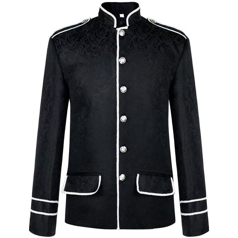 Men's steampunk jacket Gothic suit jacket Victoria fantasy jacquard