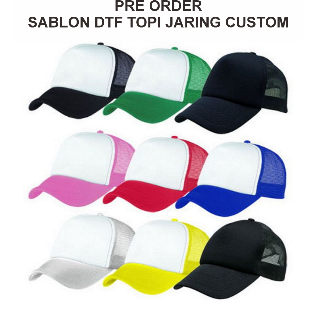 TOPI JARING CUSTOM SABLON DTF