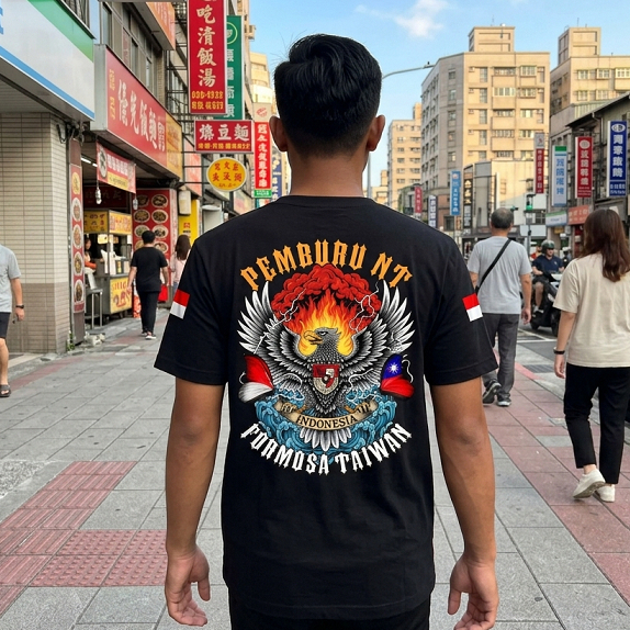 Kaos Anak Rantau Taiwan Bahan Katun Combed 24s Baju Dewasa Pria Wanita Hitam #4