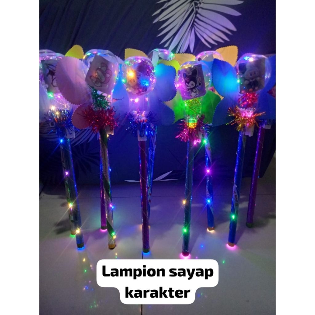 (10PCS) LAMPION SAYAP KARAKTER WARNA/ LAMPU TAKBIR/ LAMPU ONCOR/ MALAM TAKBIRAN