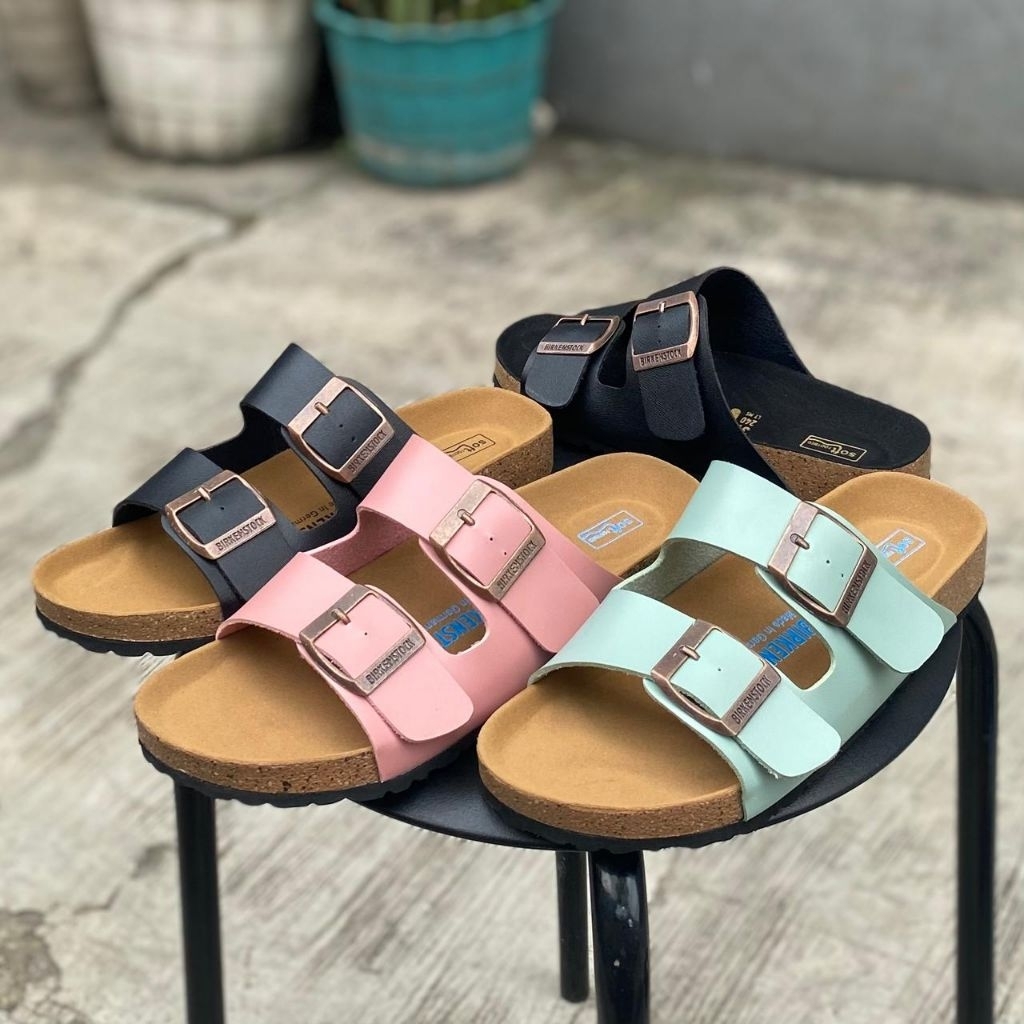 Sendal slop wanita kulit Sandal wanita strap 2 Sandal wanita terbaru Sendal slip on wanita Sandal wa
