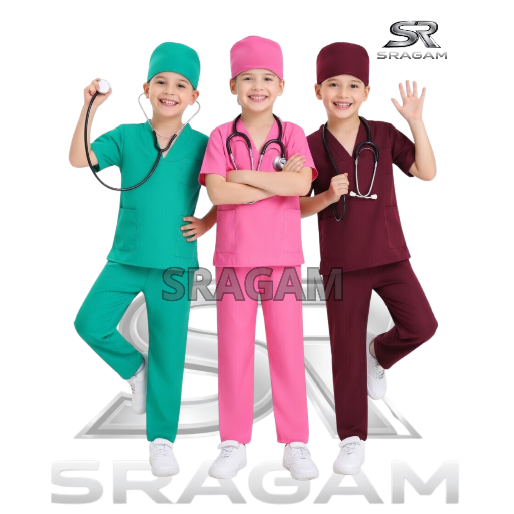 SRAGAM - Baju Profesi Anak Dokter bedah Seragam scrub dokter untuk anak SCRUB KIDS