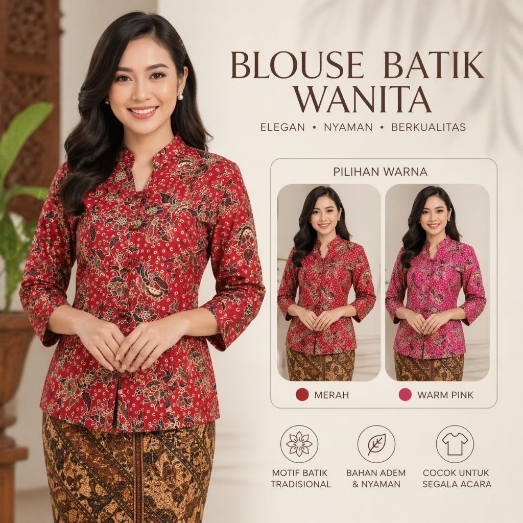 BATIK BLOUSE BAHAN PREMIUM Batik Naga Mas