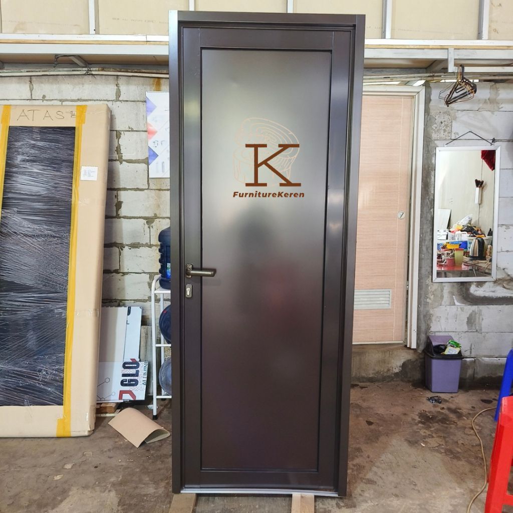 Pintu Aluminium 90 x 210 Full Set KD-2 Panel / Pintu Kamar Aluminium / Aluminium Door 90x210