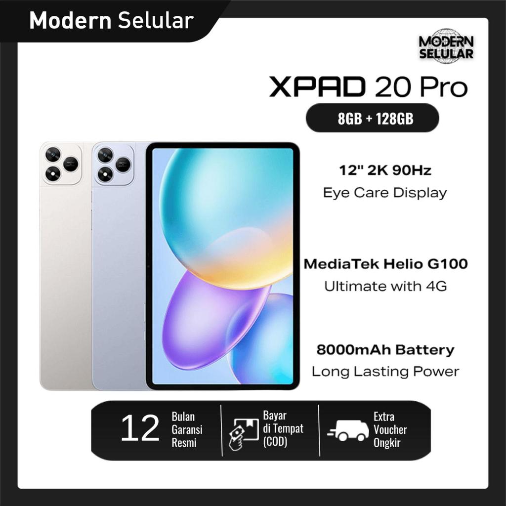 Infinix XPAD 20 Pro 8/128GB - Mediatek G100 Ultimate - 12" 2K 90Hz - 8000 mAh - 4G LTE