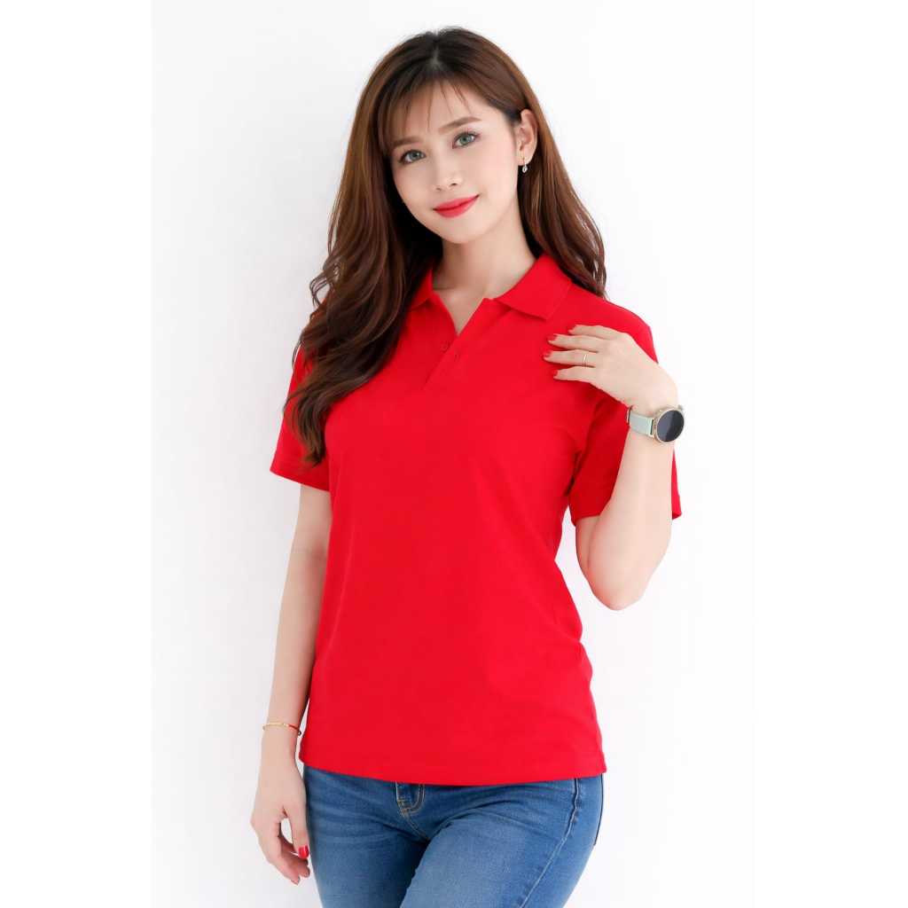polo polos merah wanita - kaos kerah polos merah - polo merah - kaos kerah wanita - KAOS KERAH CEWEK