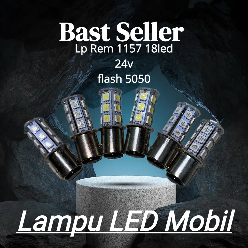 Lampu rem Soket kaki.2 Strobo 1157 18 LED  24v kedip