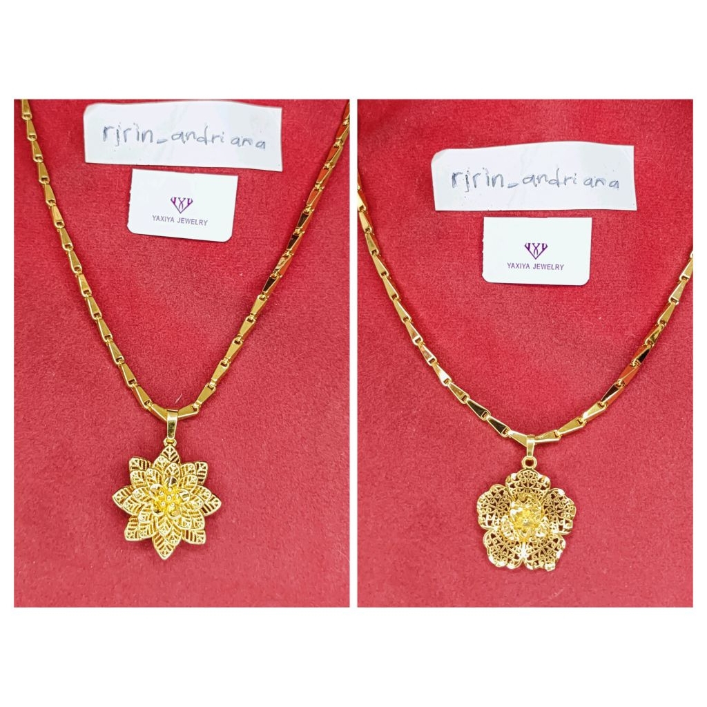 kalung padi mawar lapis emas yaxiya