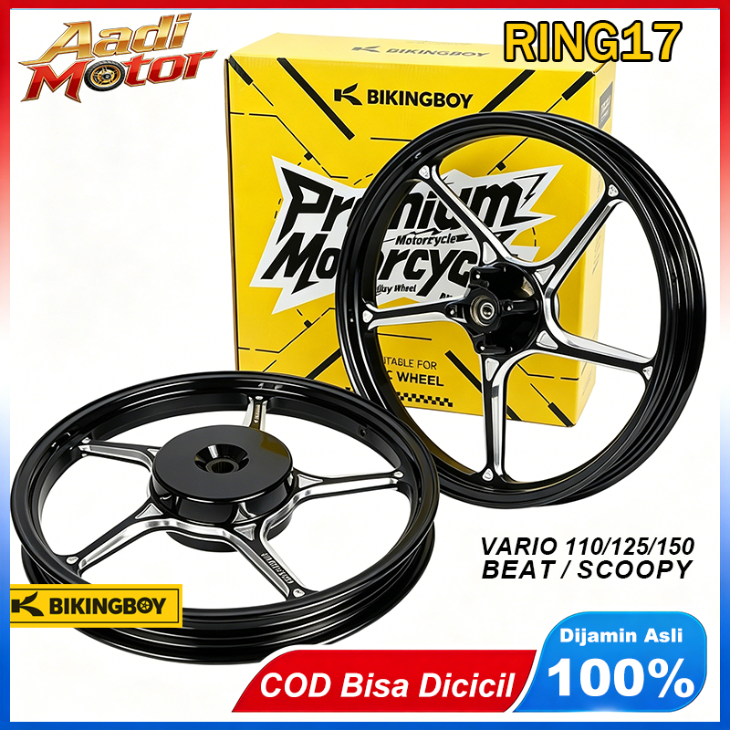 Velg Bikingboy AK55 CNC Ring17 Ukuran Honda Click Vario 125 /150 LED Gen1/Gen2/Kzr/New/Old Vario 160