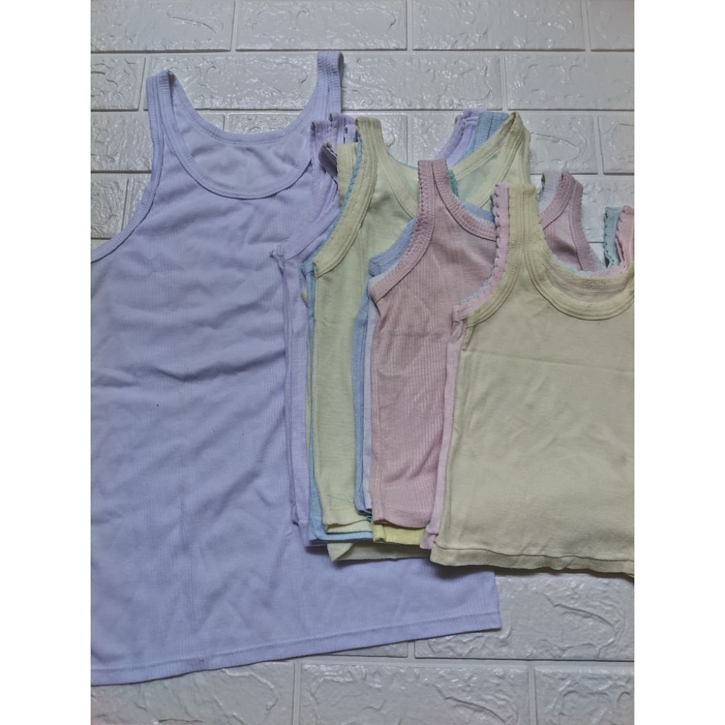 Preloved Kaos Singlet Anak S, M, L warna dan Remaja putih