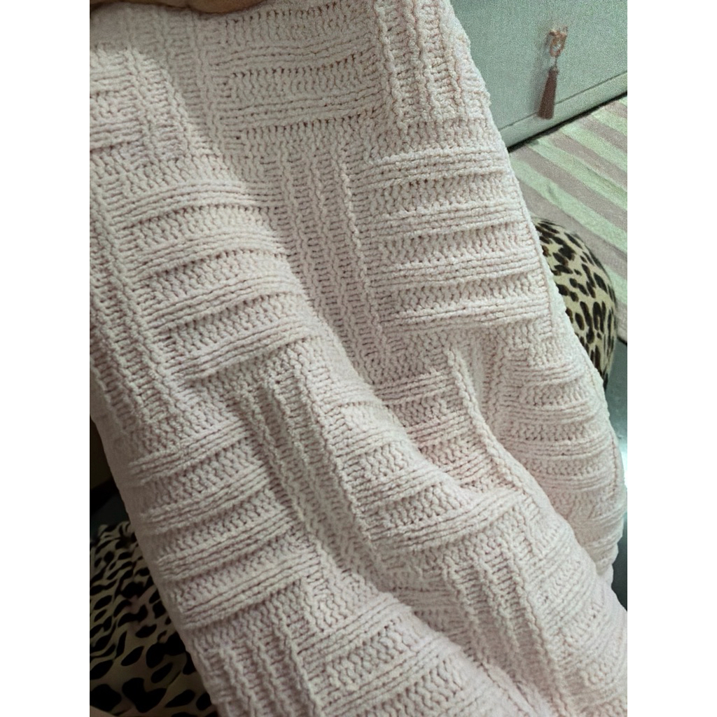 selimut baby rajut bekas pink baby