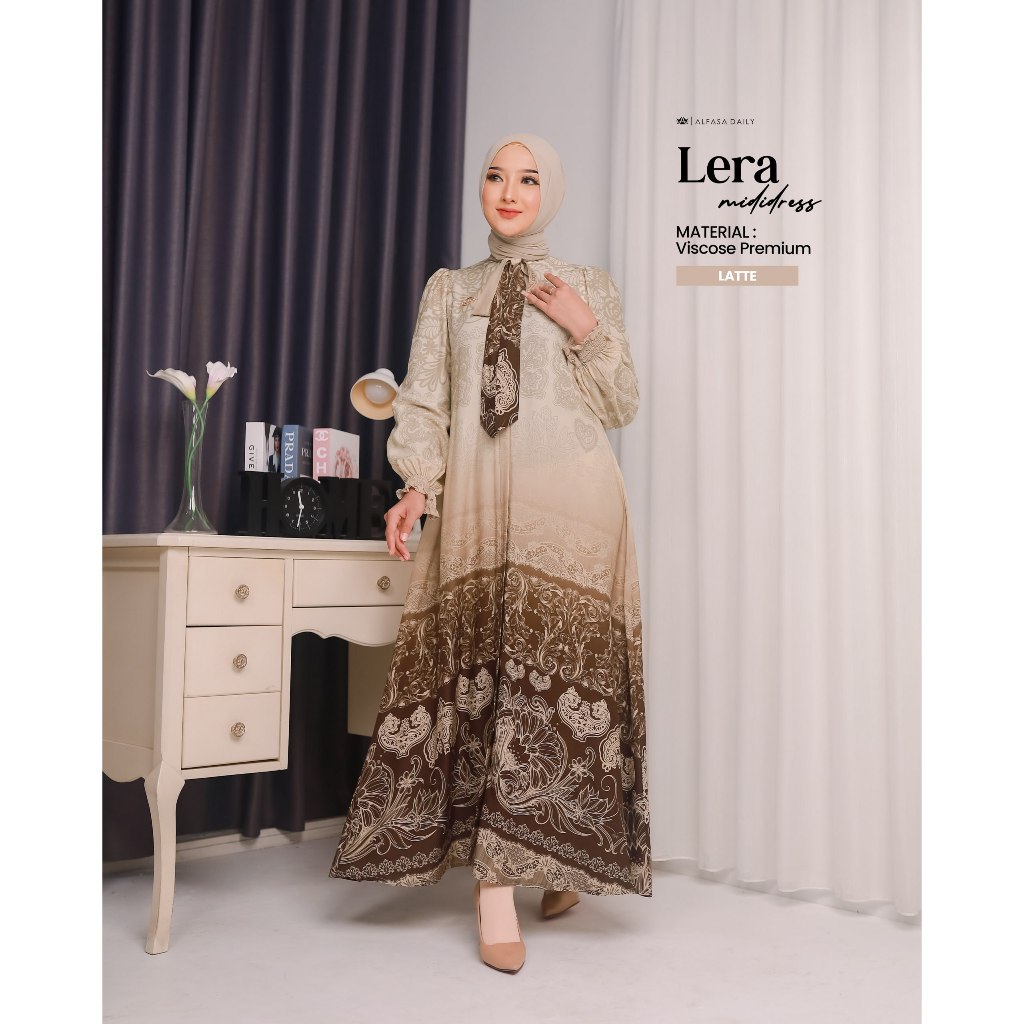GAMIS KONDANGAN PREMIUM LERA MIDI DRESS - ALFASA DAILY