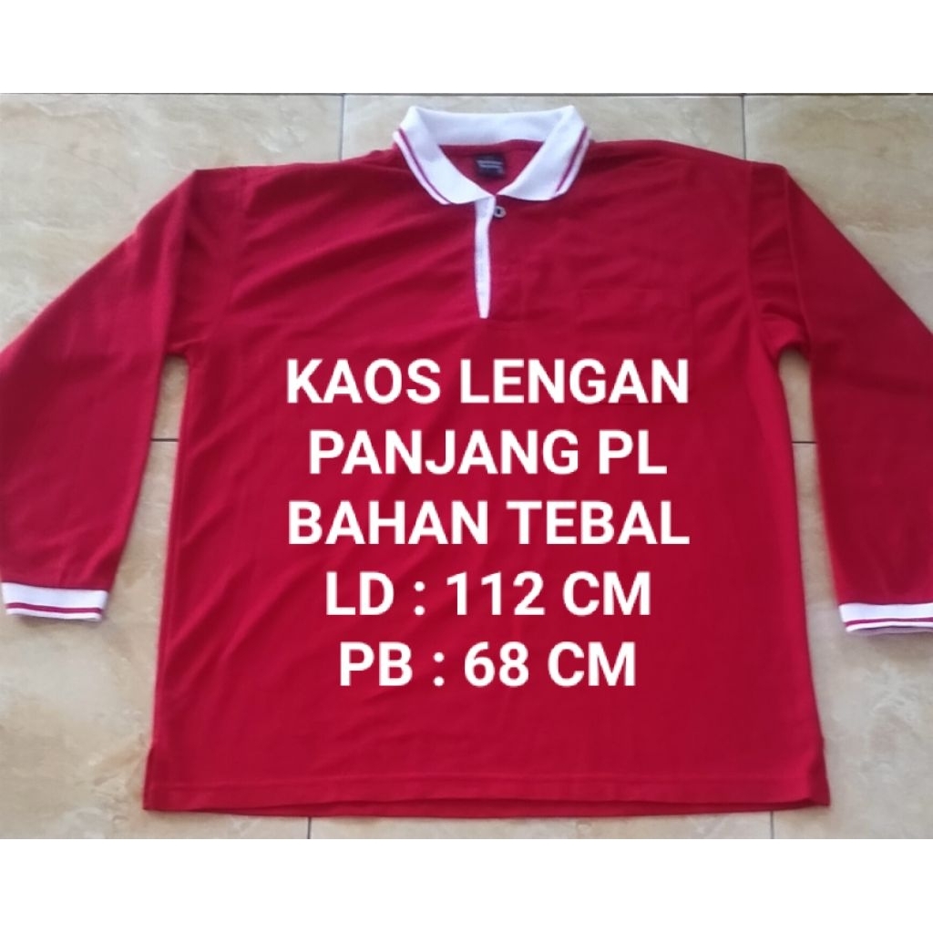 KAOS BERKERAH PL / KAOS PRIA PL / KAOS MERAH PUTIH / KAOS 17 AN / KAOS LENGAN PANJANG