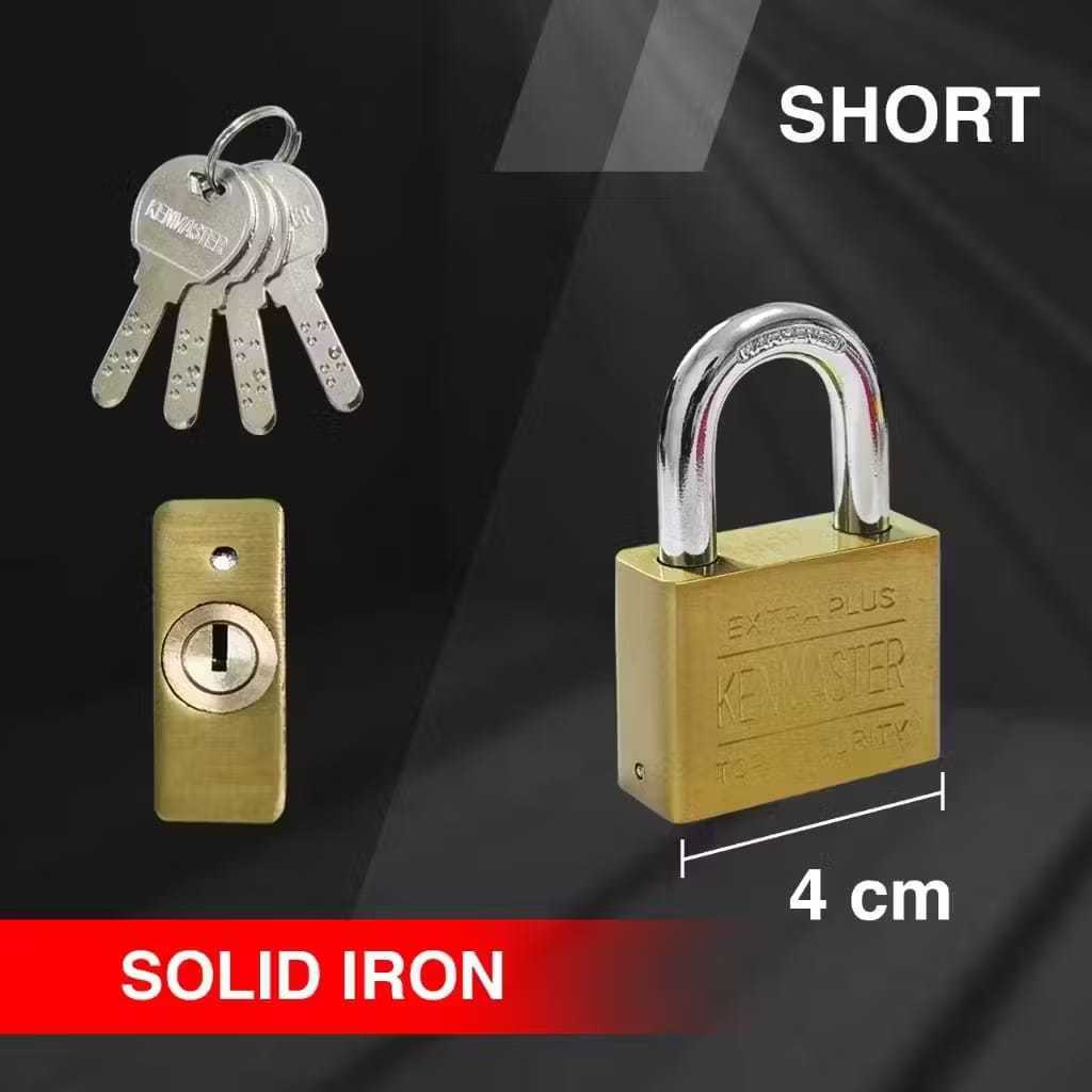Kenmaster Gembok Komputer Pendek 50MM CK-50S KEY S / Gembok Komputer Key Kuning / Gembok Leher Pende