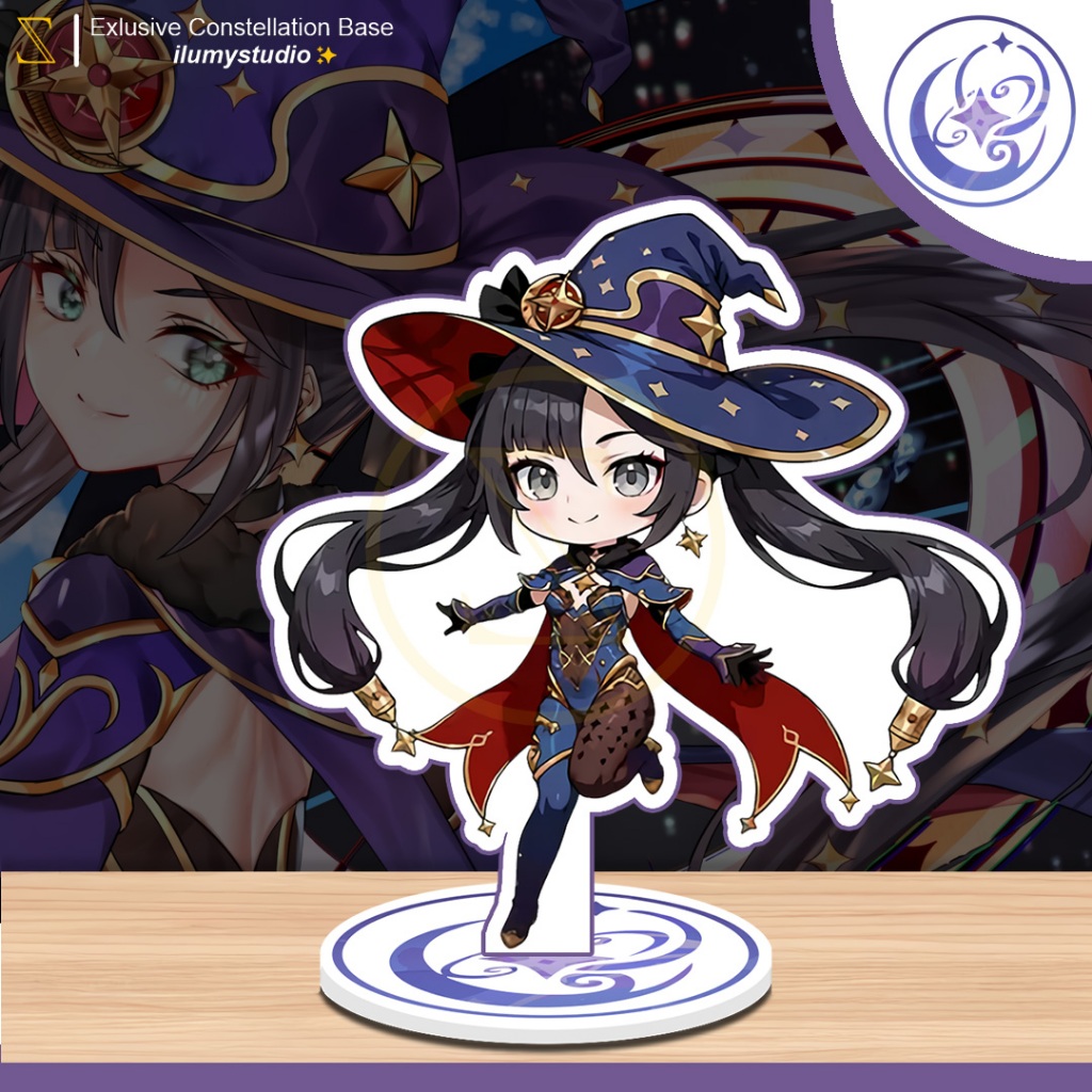 Genshin Impact Mona Figure Standee akrilik - Exlusive Constellation Base ilumystudio