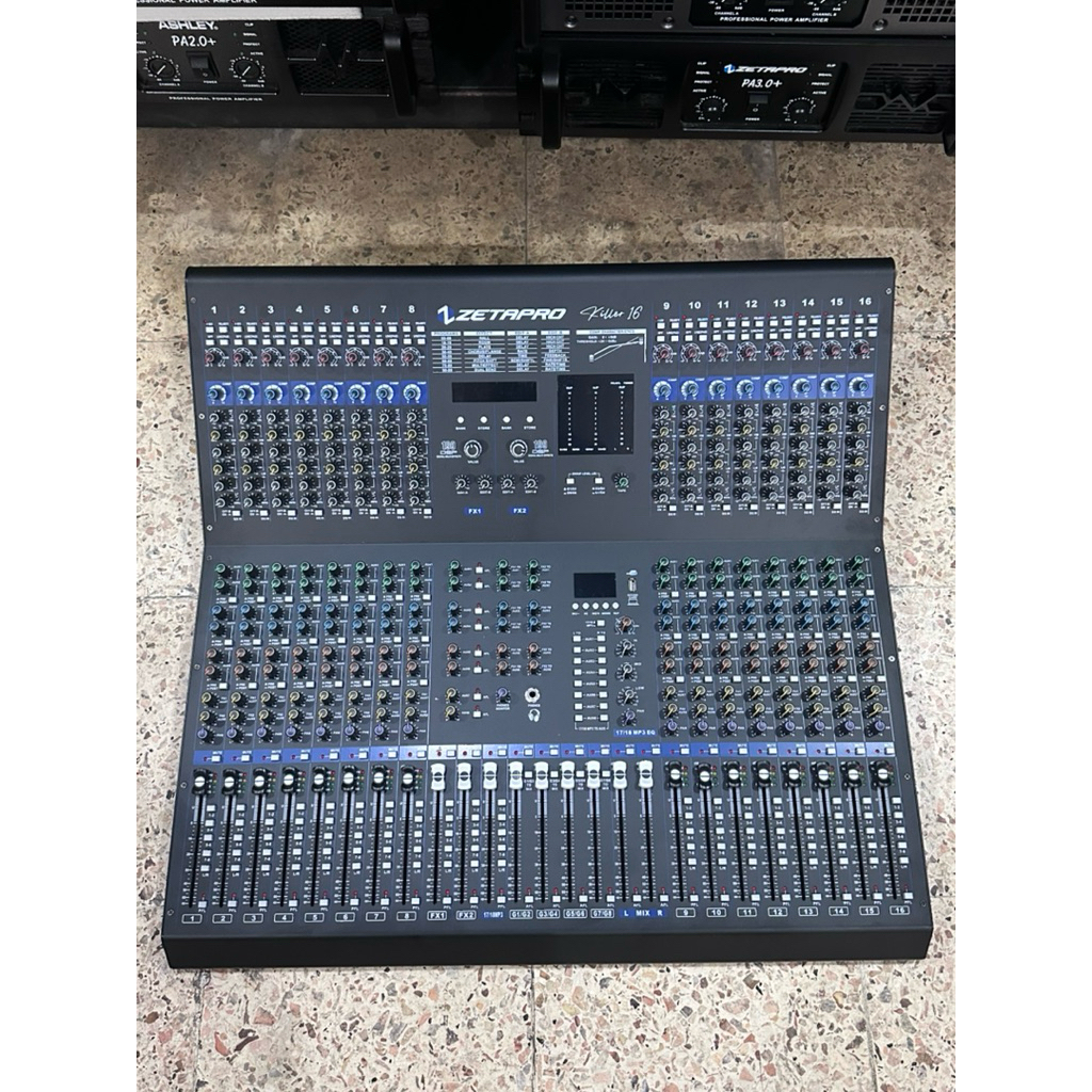 Mixer Zetapro Killer 16 Original 16 Channel 6 Tone Double Effect 199 DSP Edit A & B Keluaran terbaru
