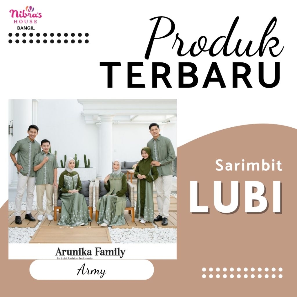 SARIMBIT LUBY TERBARU ARUNIKA ARMY GAMIS KELUARGA GAMIS IBU GAMIS ANAK KOKO DEWASA KOKO ANAK GAMIS M