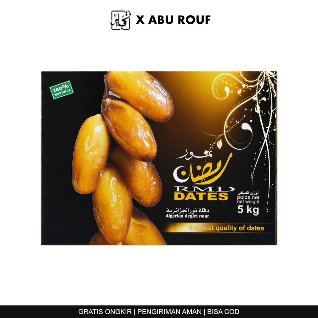 RMD Dates Kurma Tunisia Tangkai 5kg Rasa Manis Legit Tekstur Kenyal dan Renyah Natural Sugar Grade A