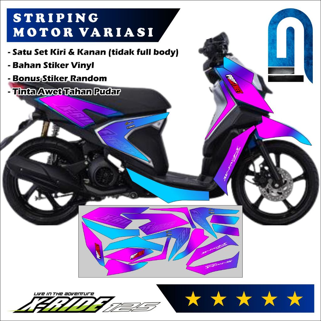 Striping X RIDE 125 New Stiker Striping Yamaha X Ride 125 Variasi / Desain Gradasi