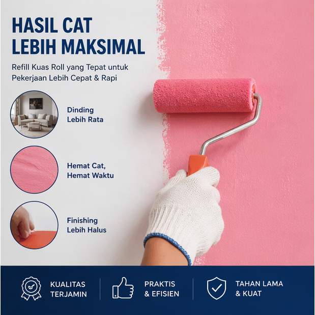 [1 Lusin] CISAL Refill Kuas Roll Cat Kapal Kecil 4inch | Kuas Roll Cat Minyak