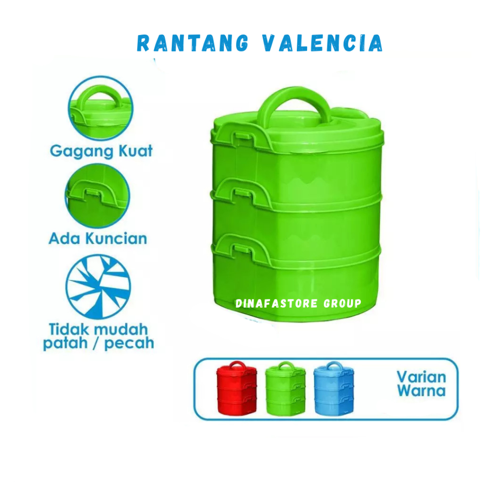Rantang Susun 3 Valencia Kimplast Rantang Plastik Susun 3