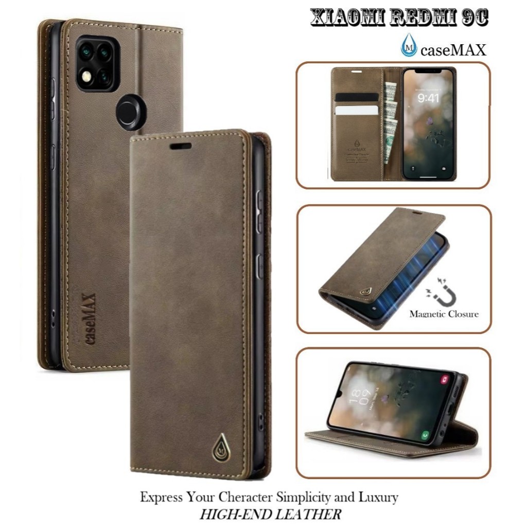 Flip Case XIAOMI REDMI 9C Case Wallet Kulit Casing Dompet Case Wallet Leather Flip Case XIAOMI REDMI