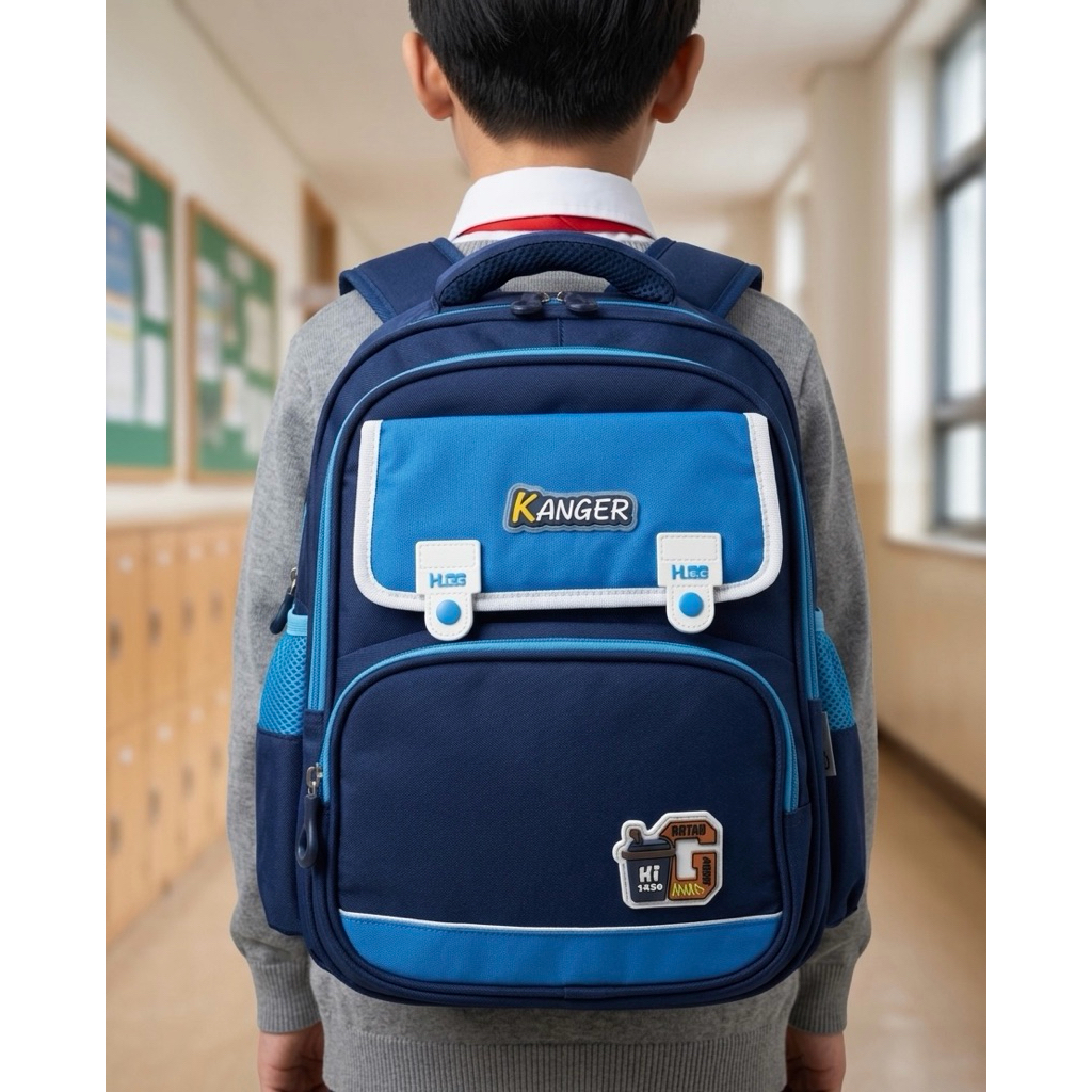 Tas Ransel Anak Navy Blue Kualitas Tinggi #Kanger Series – Kuat, Nyaman & Multifungsi untuk Sekolah,