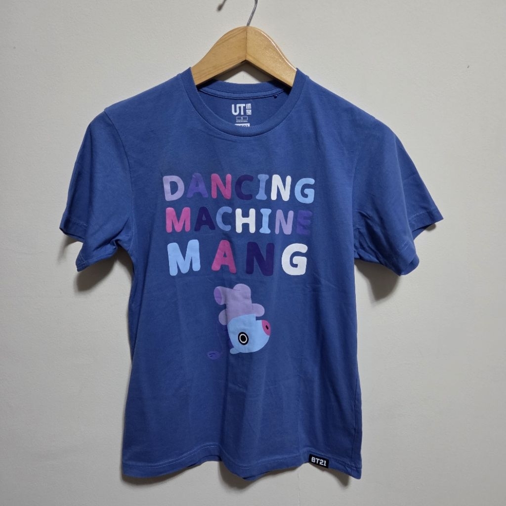 BT21 Uniqlo - Dancing Machine Mang (BTS J-Hope) Blue Cotton Shirt (Preloved)