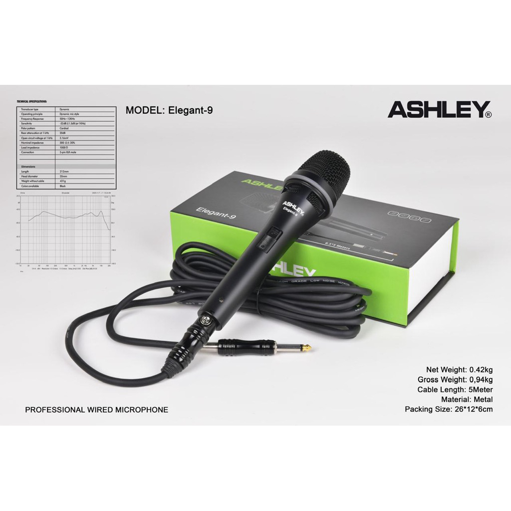 Ashley mic kabel elegant 9 mic kabel original