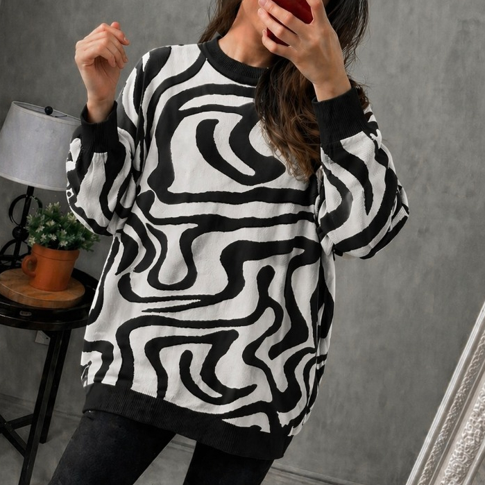Sweater Rajut Wanita Model Oversize Baju Jumbo Rajut Motif Cantik