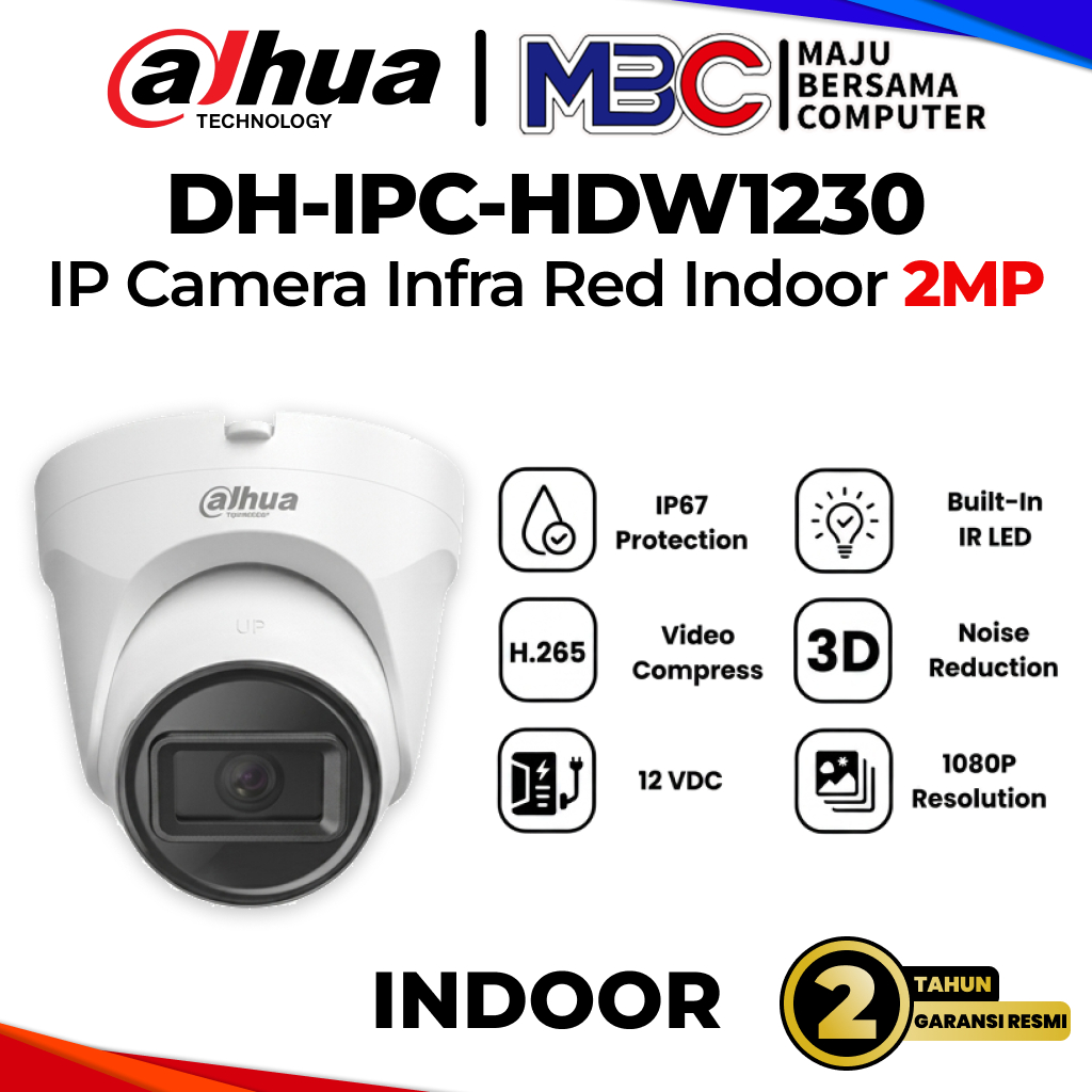 IP Cam Dahua 2MP Indoor HDW1230 - IP Camera ONVIF