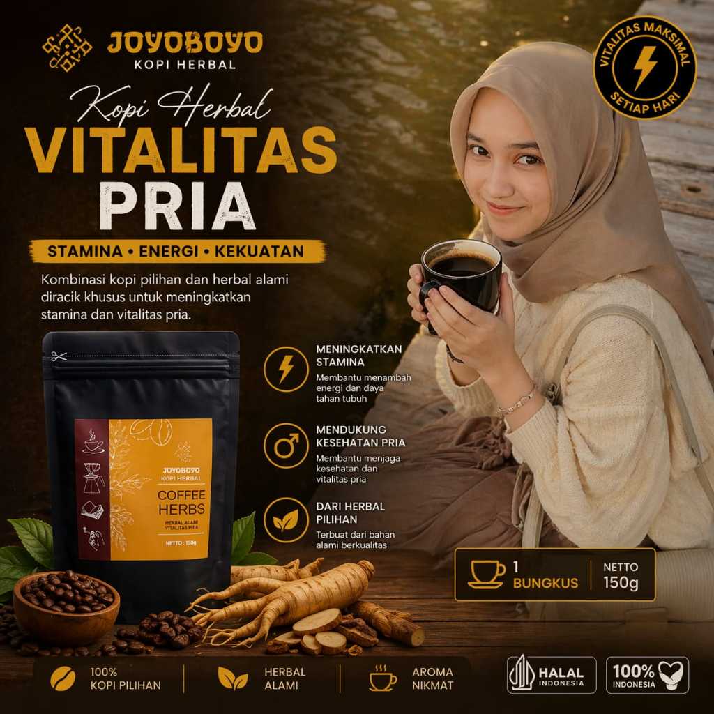 KOPI HERBAL JOYOBOYO KOPI HERBAL KHAS NUSANTARA MEMBUAT LEBIH KUAT DAN TAHAN LAMA