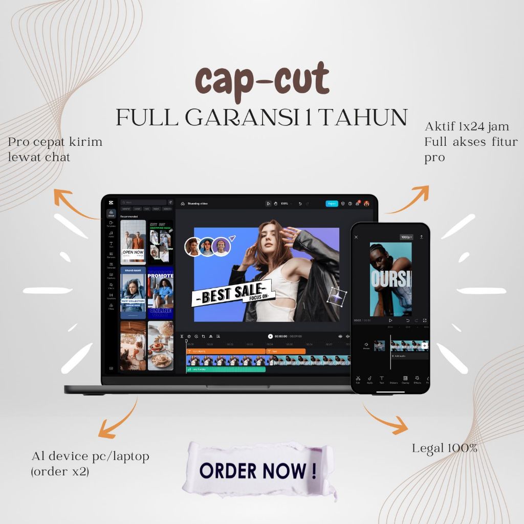 Jago Template 1000++ Capcut Pro Bergaransi 1 Tahun